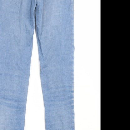 Denim & Co. Womens Blue  Cotton Skinny Jeans Size 10 L28 in Regular Button