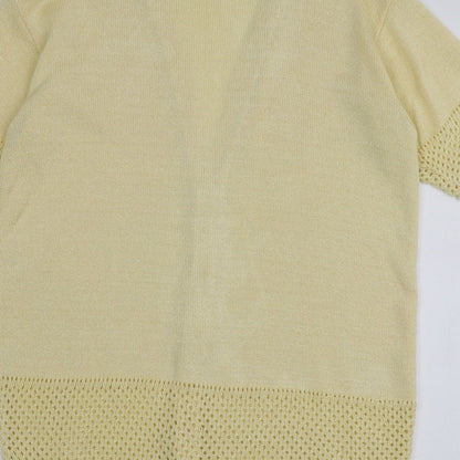 Cignal Womens Yellow V-Neck  Acrylic Cardigan Jumper One Size