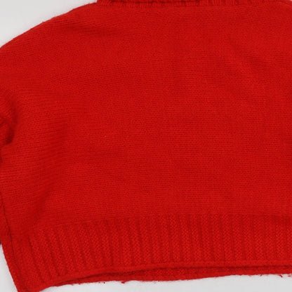 George Womens Orange Roll Neck  Acrylic Pullover Jumper Size L