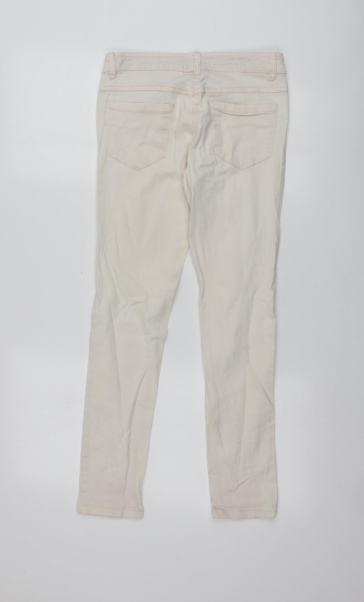 NEXT Girls Pink  Cotton Skinny Jeans Size 12 Years L26 in Regular
