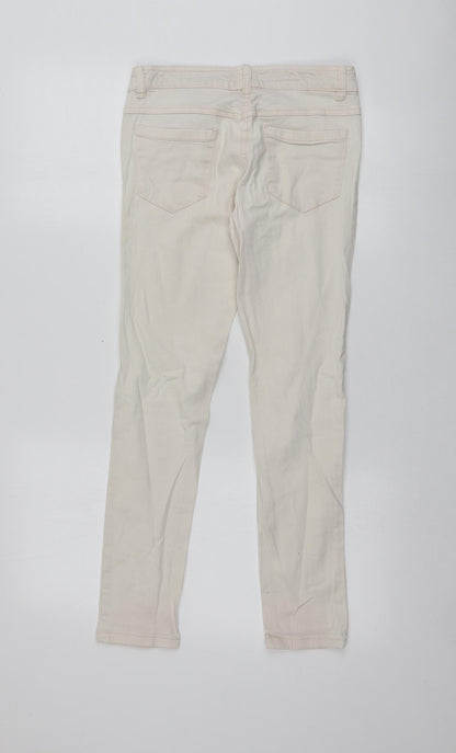 NEXT Girls Pink  Cotton Skinny Jeans Size 12 Years L26 in Regular