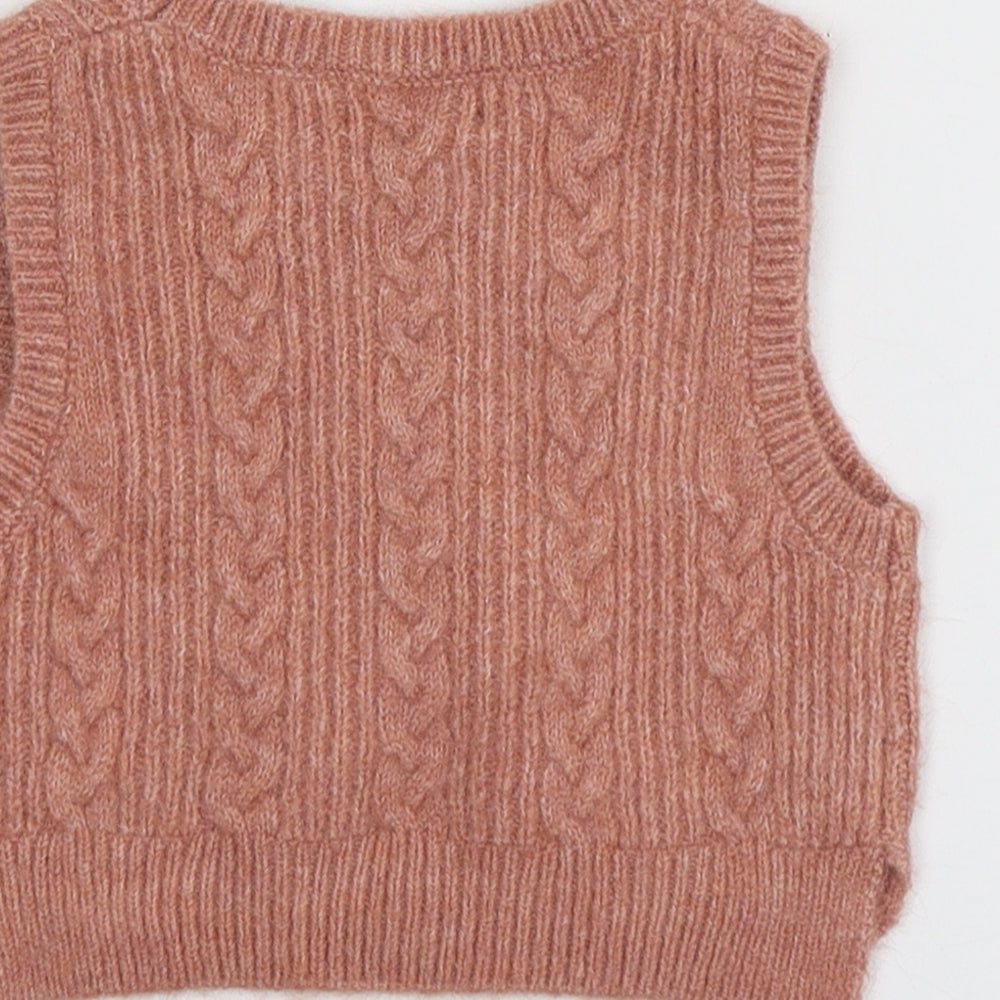 Primark Girls Pink  Polyester Vest Jumper Size 9-12 Months