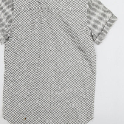River Island Boys White Polka Dot Cotton Basic Button-Up Size 6 Years Collared