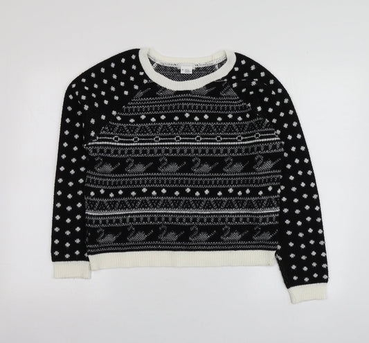 Womens UK Size M Cooperative Black Pullover Jumper