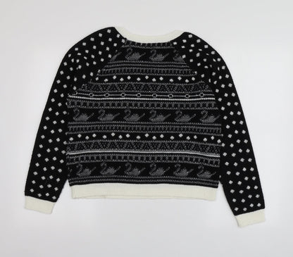 Womens UK Size M Cooperative Black Pullover Jumper
