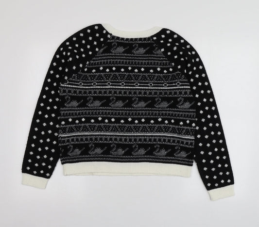 Womens UK Size M Cooperative Black Pullover Jumper