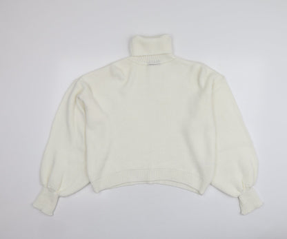 Saw It First Womens Ivory Roll Neck  Acrylic Pullover Jumper Size M
