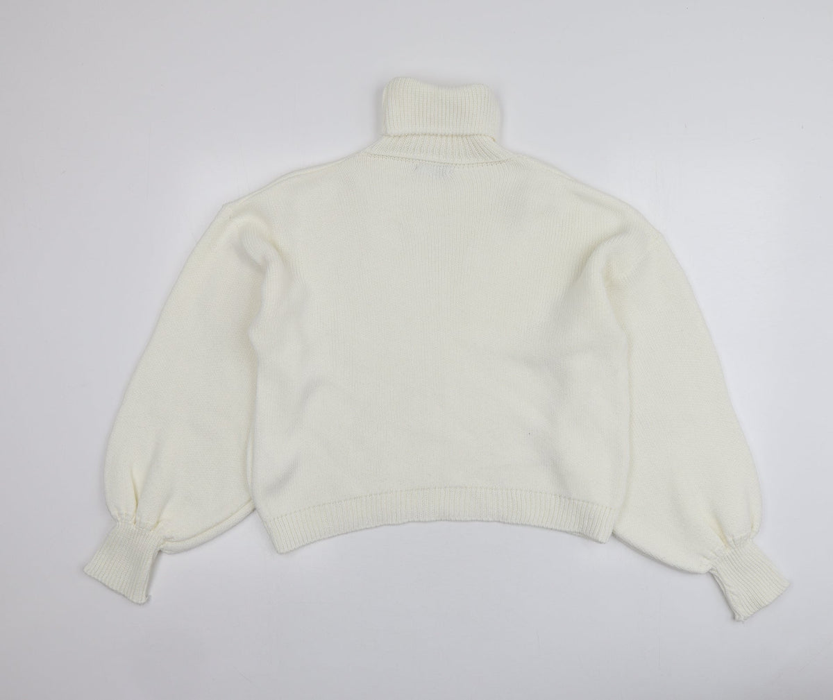 Saw It First Womens Ivory Roll Neck  Acrylic Pullover Jumper Size M