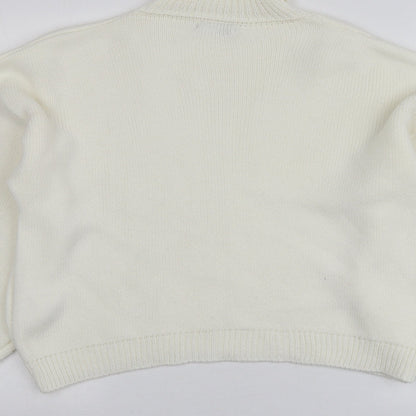 Saw It First Womens Ivory Roll Neck  Acrylic Pullover Jumper Size M