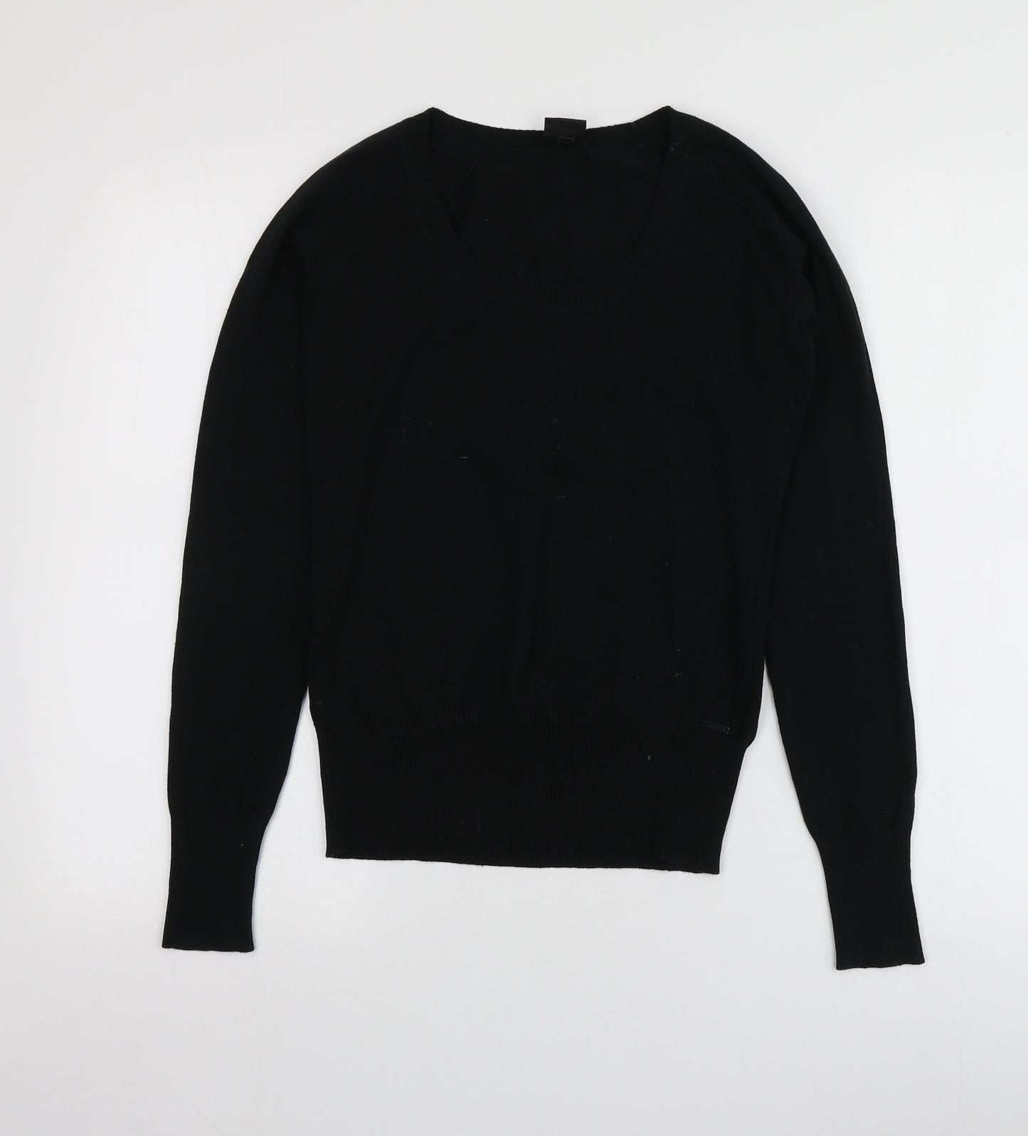 Piaza Italia Womens Black Round Neck  Acrylic Pullover Jumper Size M