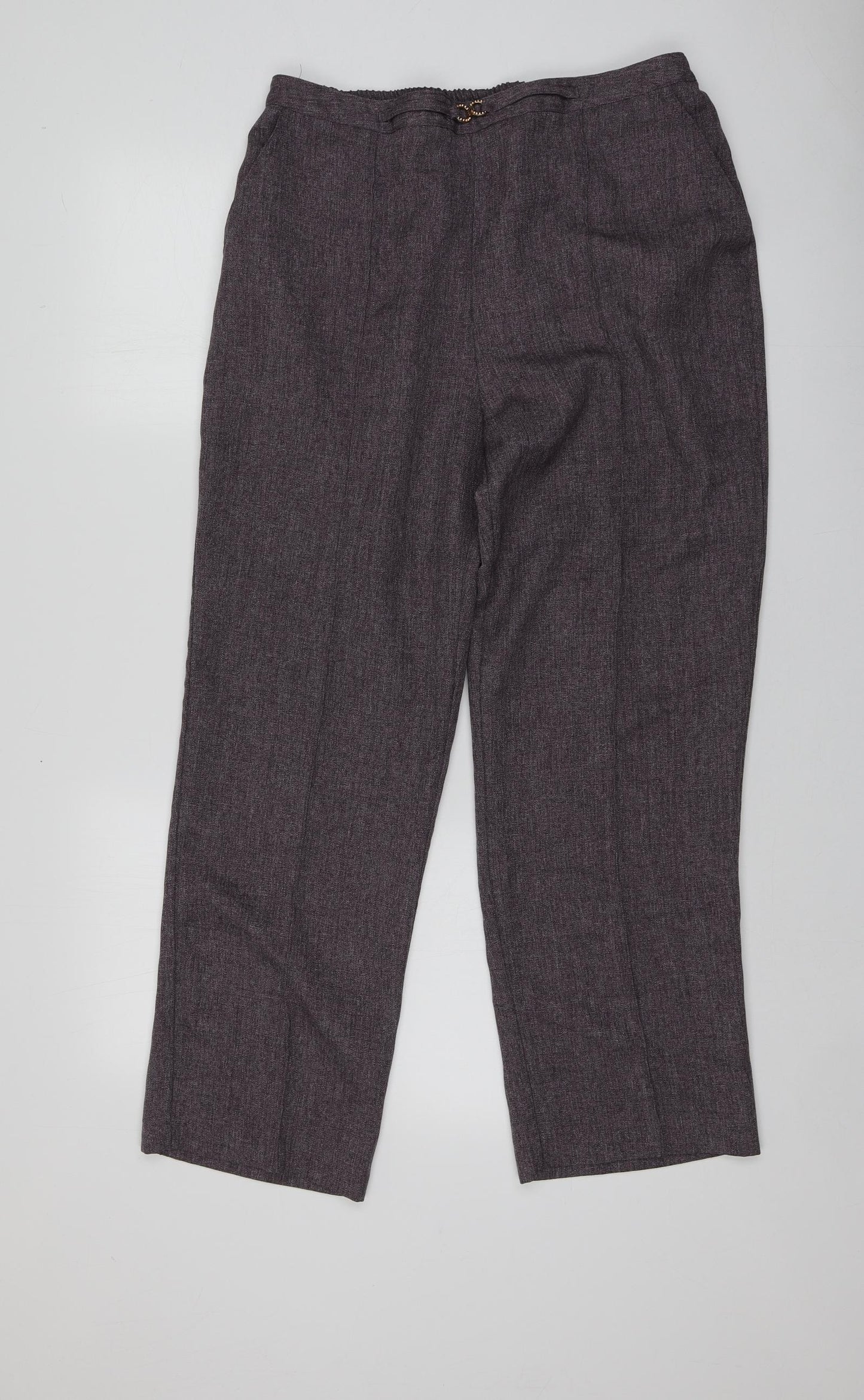 Damrat Womens Purple  Polyester Chino Trousers Size 18 L28 in Regular