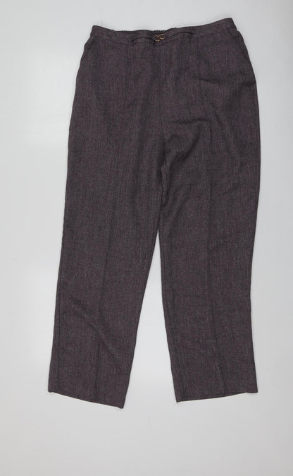 Damrat Womens Purple  Polyester Chino Trousers Size 18 L28 in Regular
