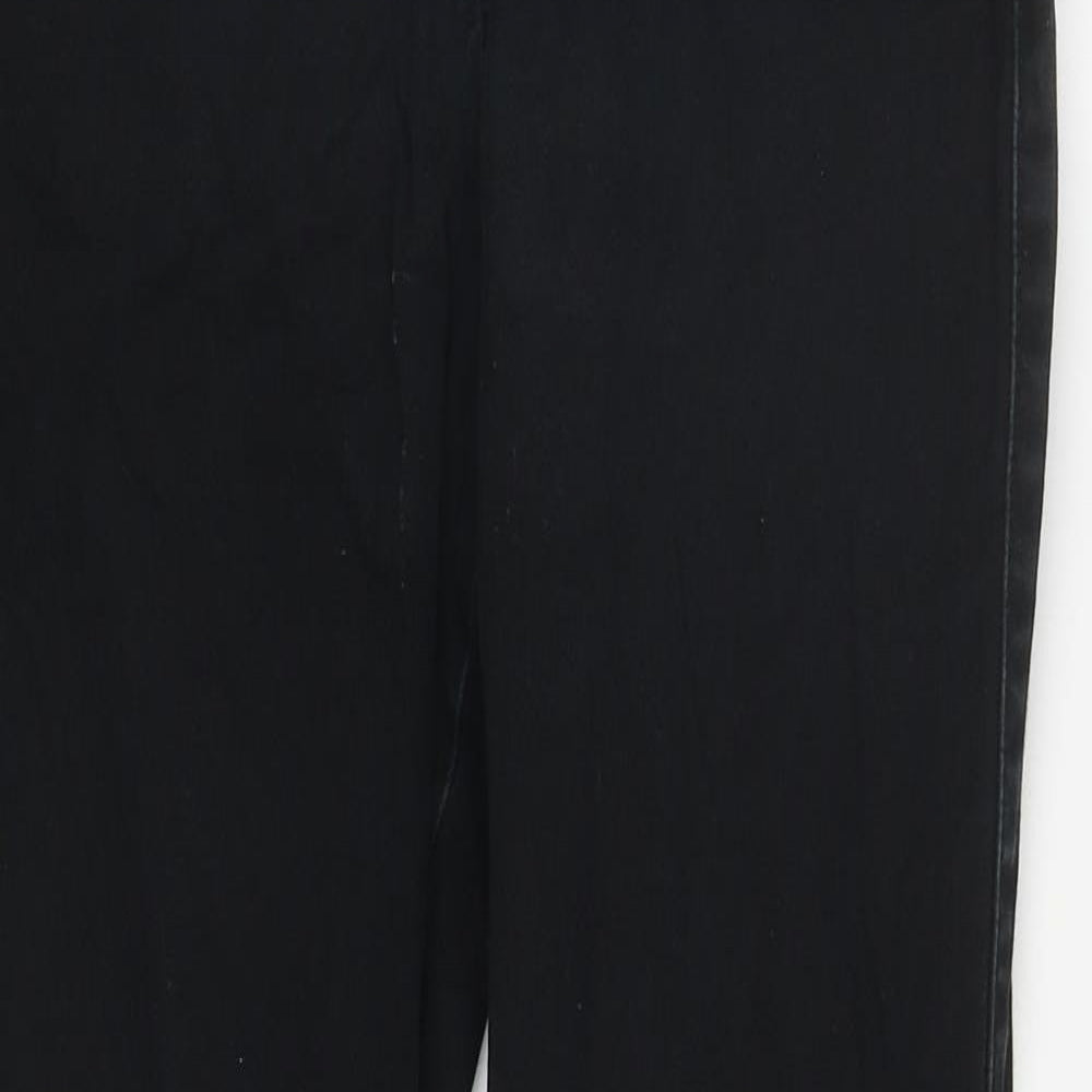 George Womens Black  Cotton Straight Jeans Size 10 L27 in Regular Zip