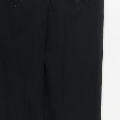 George Womens Black  Cotton Straight Jeans Size 10 L27 in Regular Zip