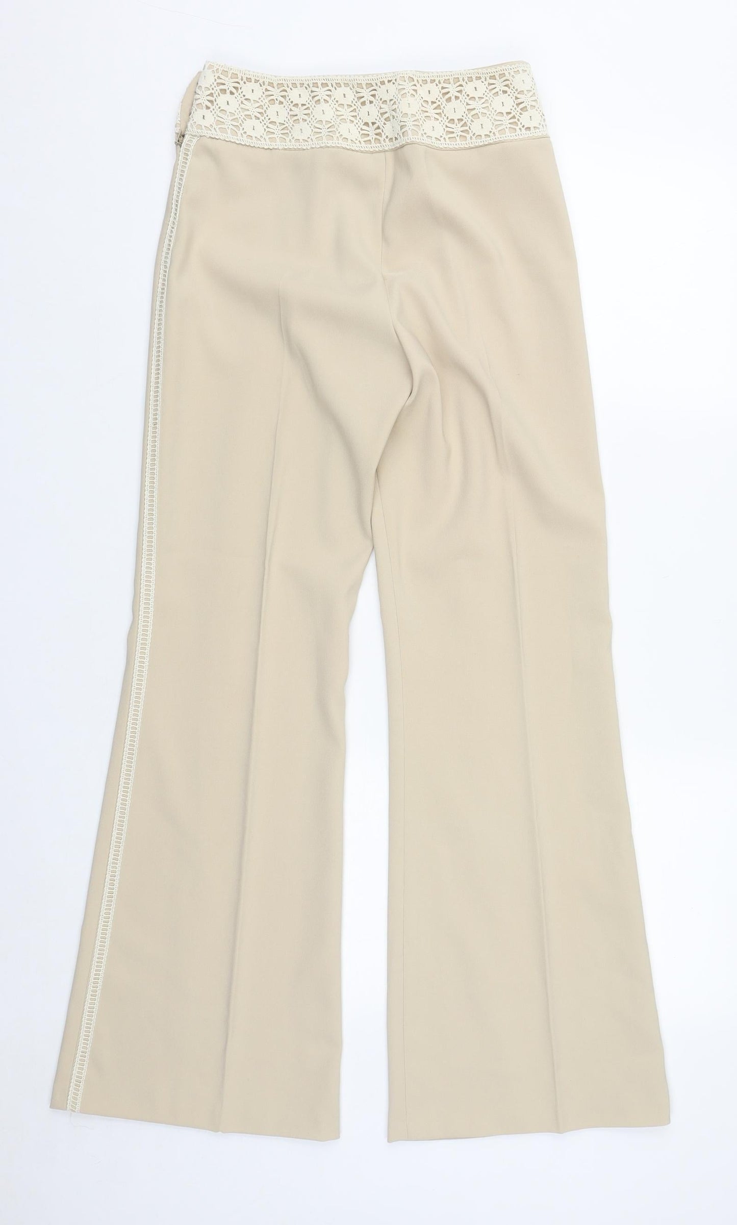 Kit Womens Beige  Polyester Trousers  Size 12 L30 in Regular Zip