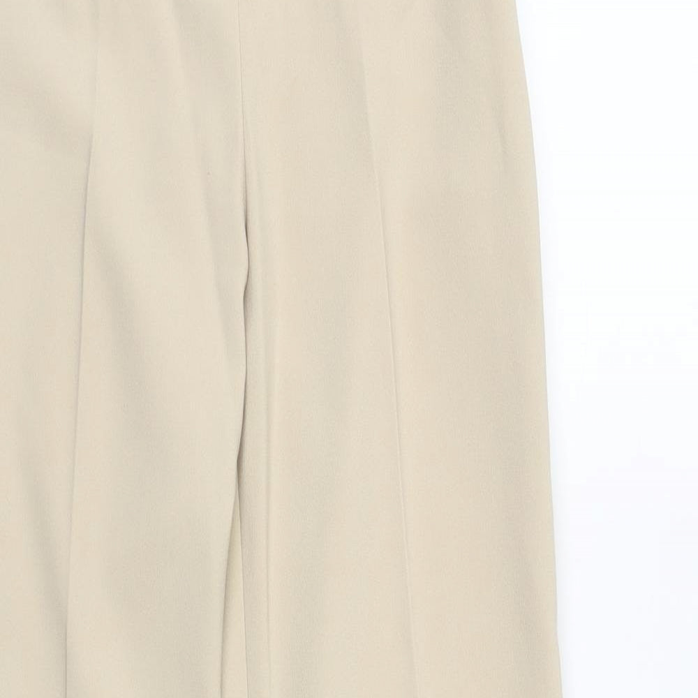Kit Womens Beige  Polyester Trousers  Size 12 L30 in Regular Zip