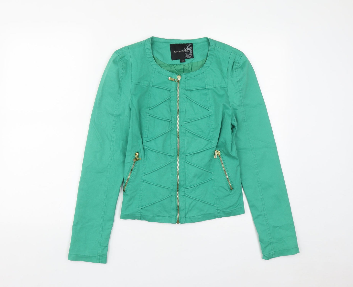 Attentif Womens Green   Jacket  Size 8  Zip