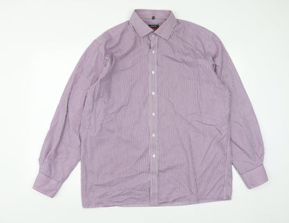 Mens UK Size XL Eterna Purple  Button-Up Long Sleeve Casual Shirt