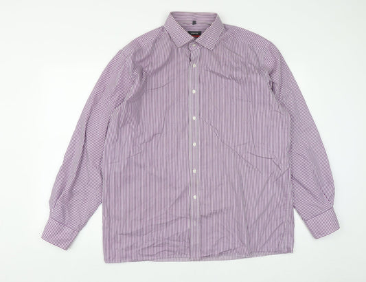 Mens UK Size XL Eterna Purple  Button-Up Long Sleeve Casual Shirt
