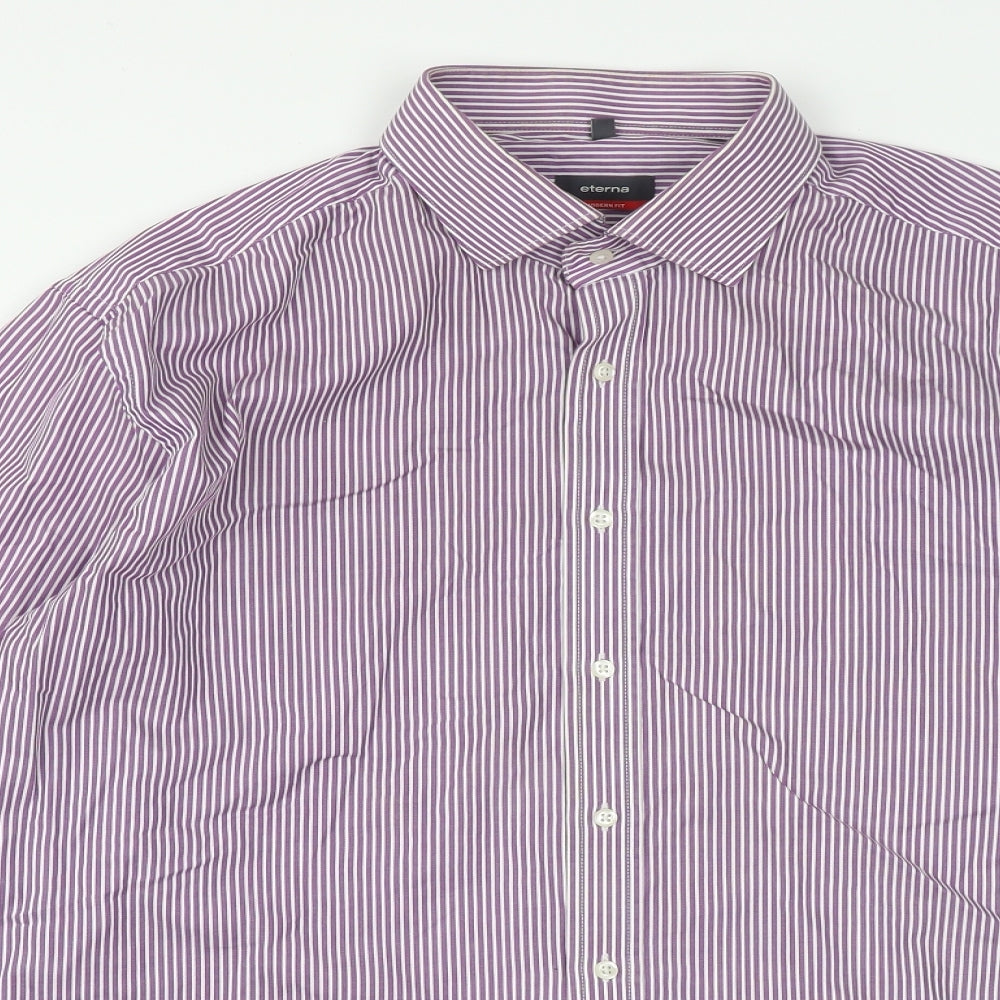 Mens UK Size XL Eterna Purple  Button-Up Long Sleeve Casual Shirt