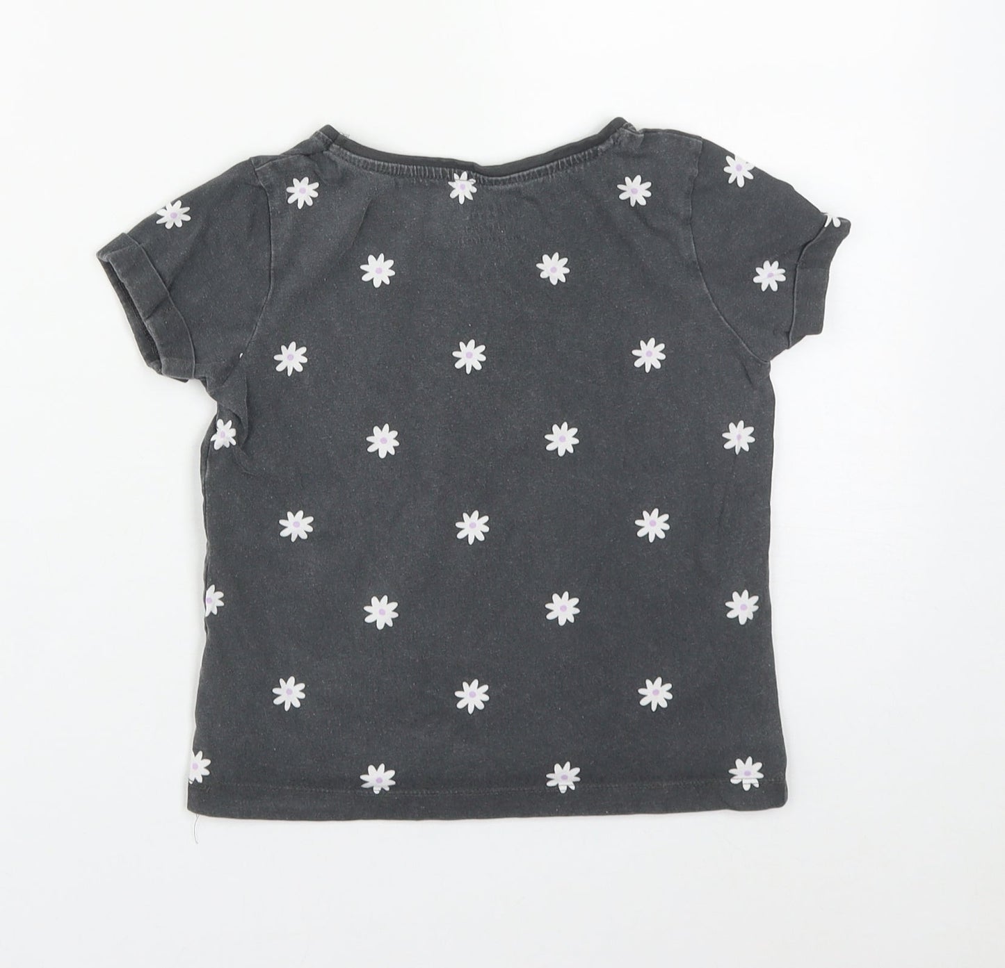 Primark Girls Grey Floral Copper Camisole T-Shirt Size 7-8 Years Round Neck  - Choose Happy