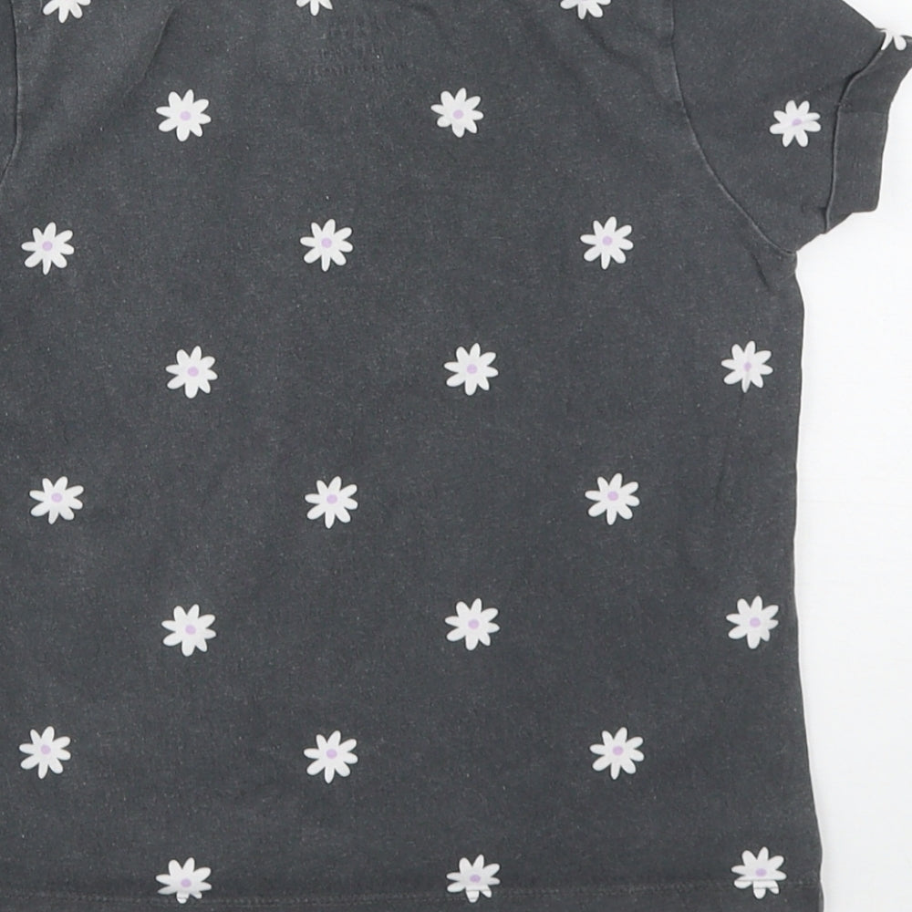 Primark Girls Grey Floral Copper Camisole T-Shirt Size 7-8 Years Round Neck  - Choose Happy