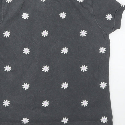 Primark Girls Grey Floral Copper Camisole T-Shirt Size 7-8 Years Round Neck  - Choose Happy