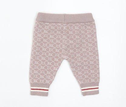 River Island Baby Brown Geometric Polyester Track Pants Trousers Size 0-3 Months