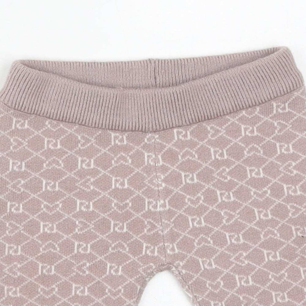 River Island Baby Brown Geometric Polyester Track Pants Trousers Size 0-3 Months