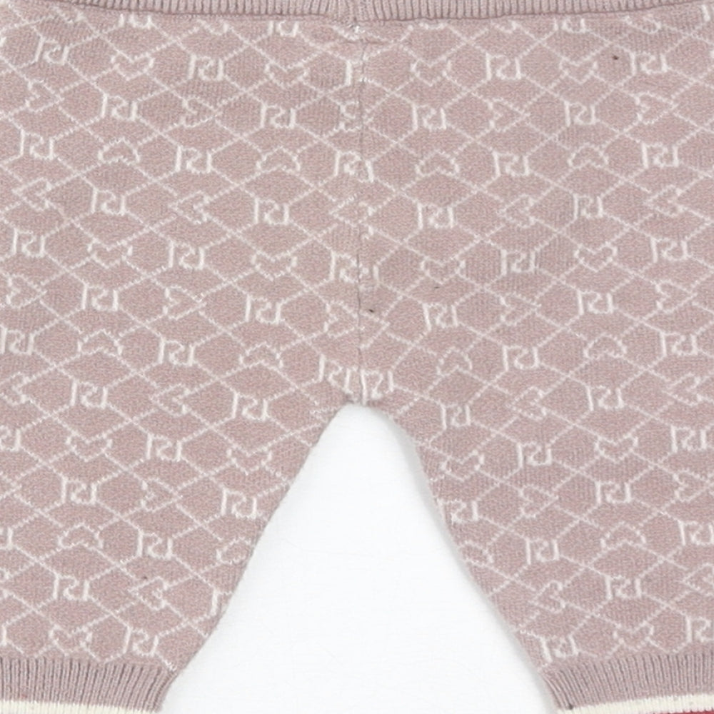 River Island Baby Brown Geometric Polyester Track Pants Trousers Size 0-3 Months