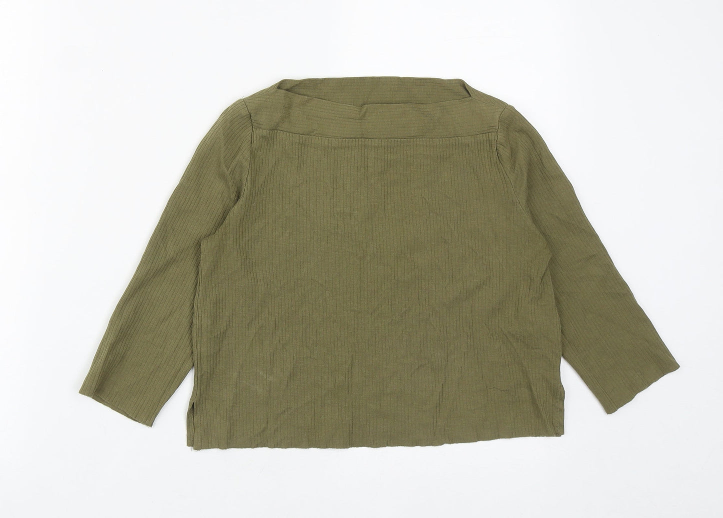Womens UK Size S Zara Green Cropped T-Shirt