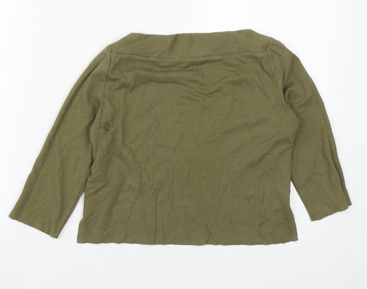 Womens UK Size S Zara Green Cropped T-Shirt