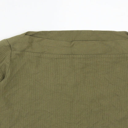 Womens UK Size S Zara Green Cropped T-Shirt