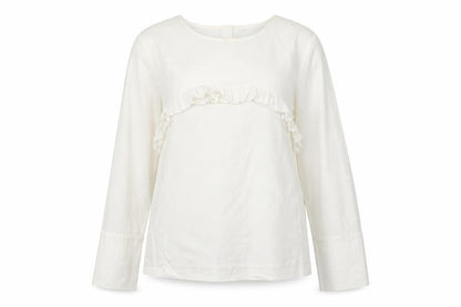 Carolyn Donnelly Womens White  Cotton Basic Blouse Size 12 Round Neck