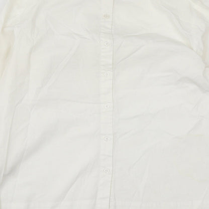 Carolyn Donnelly Womens White  Cotton Basic Blouse Size 12 Round Neck