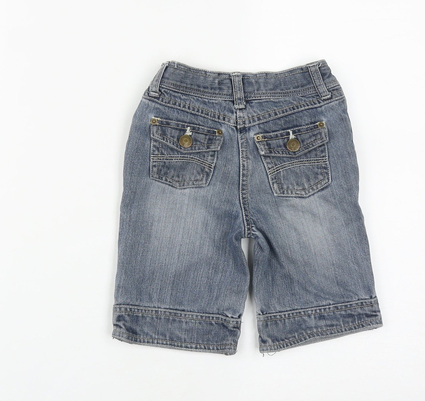 Okaidi Girls Blue  Cotton Bermuda Shorts Size 4 Years  Regular Zip