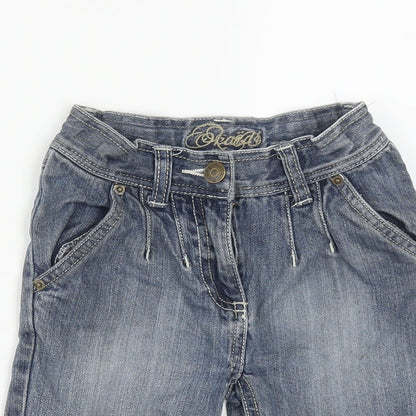 Okaidi Girls Blue  Cotton Bermuda Shorts Size 4 Years  Regular Zip