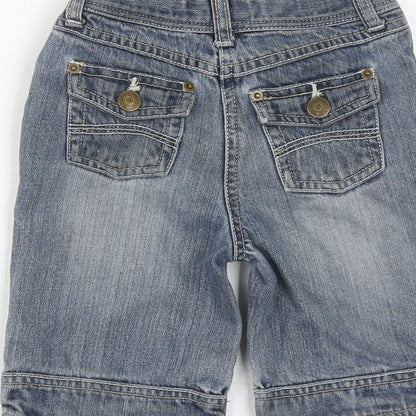 Okaidi Girls Blue  Cotton Bermuda Shorts Size 4 Years  Regular Zip