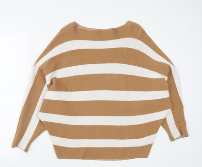 Womens UK Size S Preworn Brown Pullover Jumper