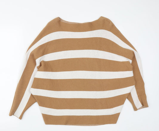 Womens UK Size S Preworn Brown Pullover Jumper