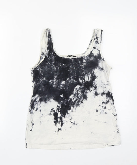 SheIn Womens Multicoloured Geometric Cotton Basic Tank Size S Round Neck - C'est la vie