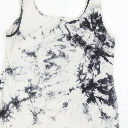 SheIn Womens Multicoloured Geometric Cotton Basic Tank Size S Round Neck - C'est la vie