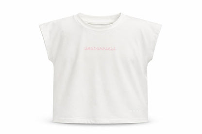 Matalan Girls White  Polyester Basic T-Shirt Size 6-7 Years Round Neck  - Unstoppable
