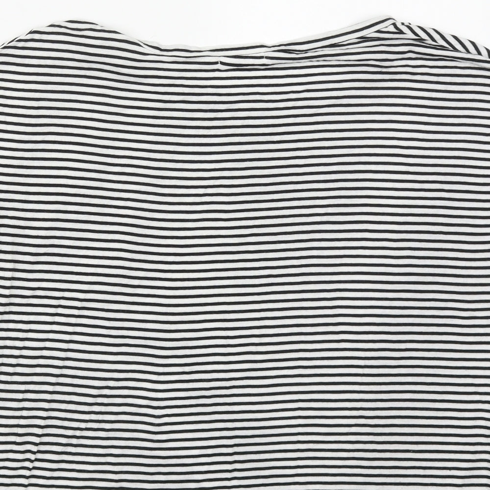 Heart & Hips Womens Multicoloured Striped Cotton Basic T-Shirt Size L Round Neck