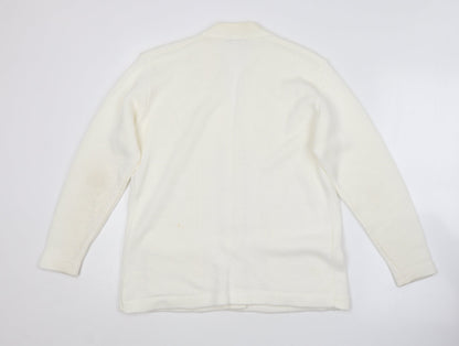 Lady ice Womens Ivory V-Neck  Acrylic Cardigan Jumper Size M   - Size M/L