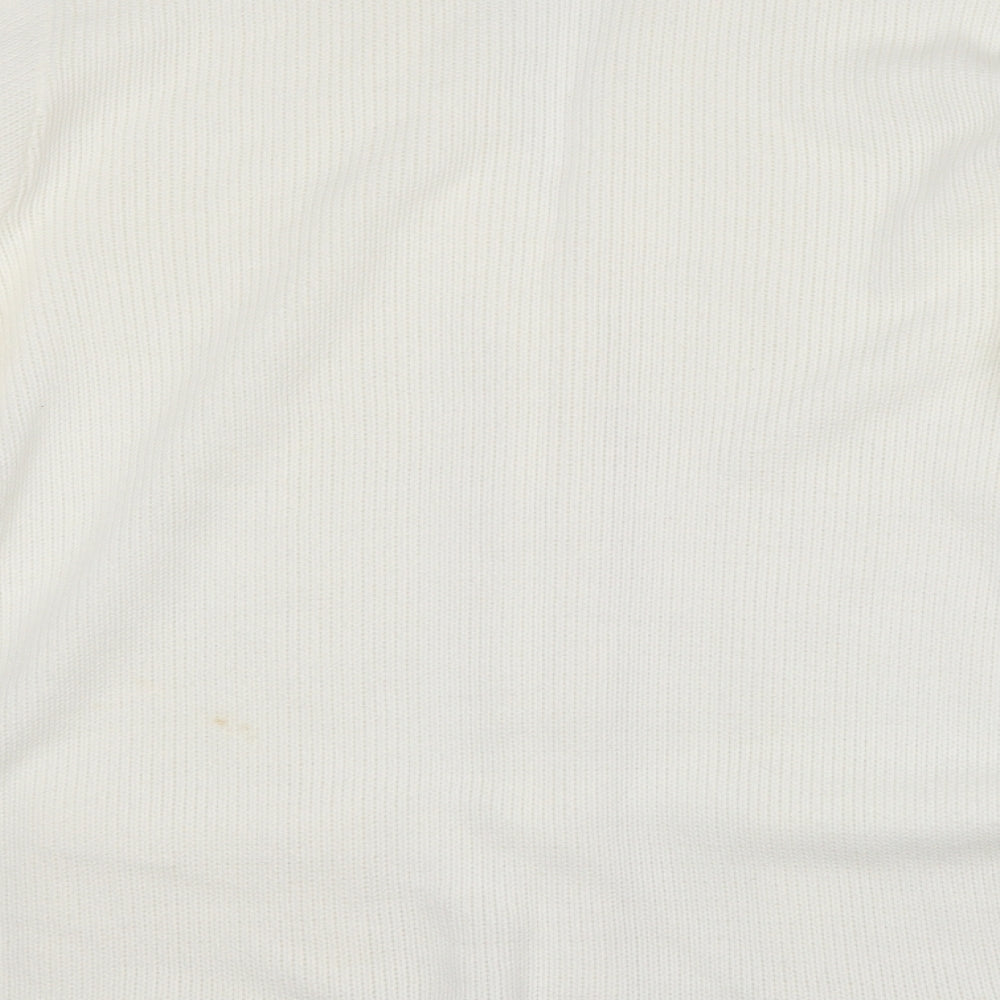 Lady ice Womens Ivory V-Neck  Acrylic Cardigan Jumper Size M   - Size M/L