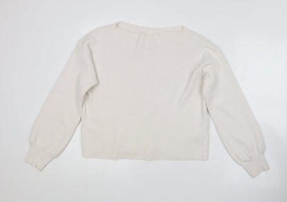 Womens UK Size S Topshop White Pullover Jumper