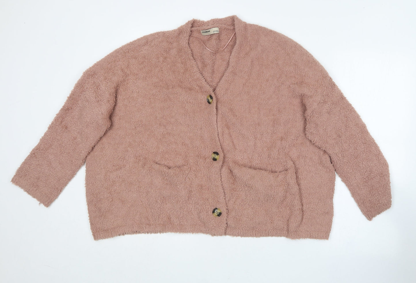 Womens UK Size M Pull&Bear Pink Cardigan Jumper