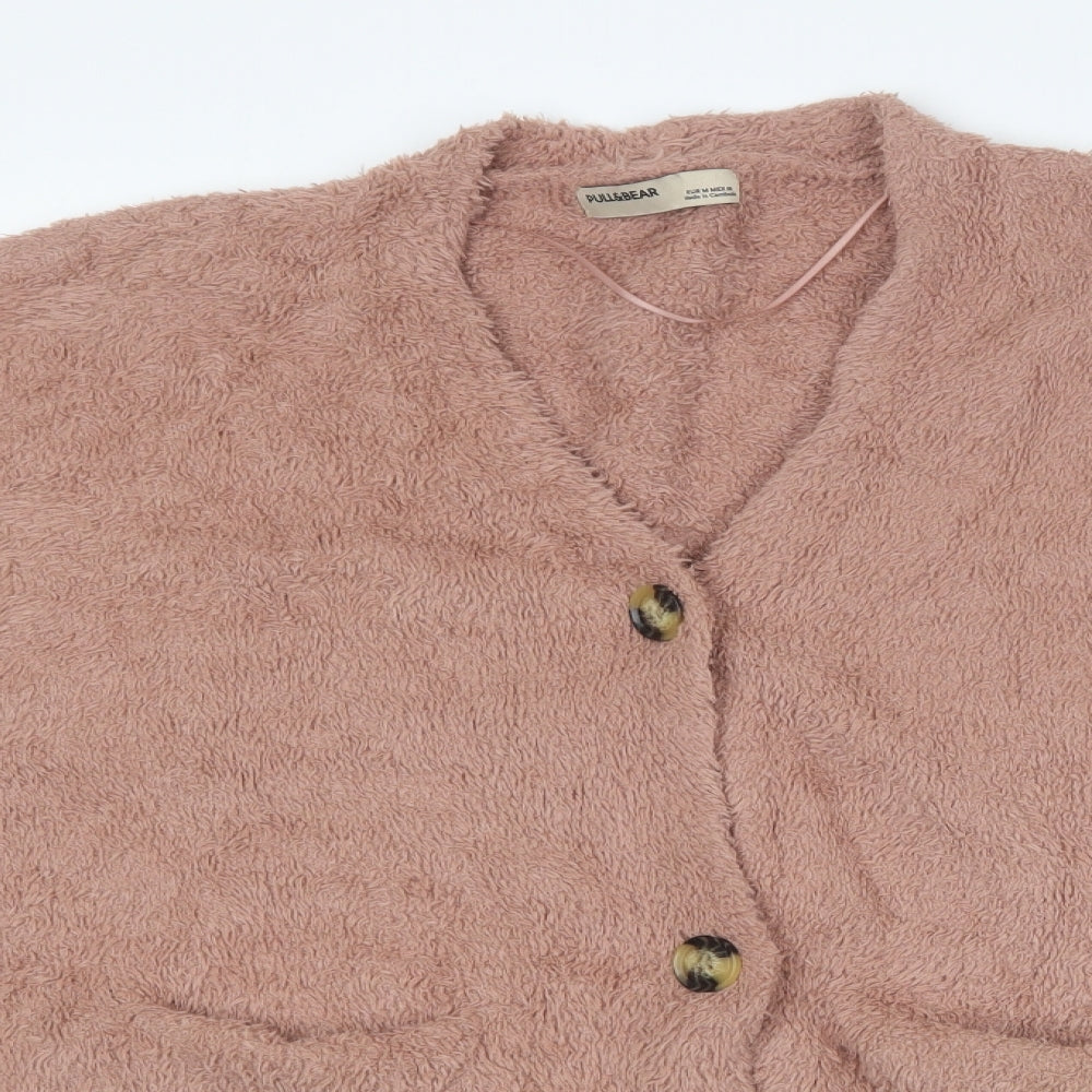 Womens UK Size M Pull&Bear Pink Cardigan Jumper
