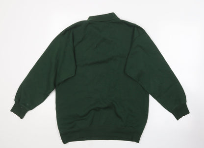 Whytes Mens Green Collared  Acrylic Pullover Jumper Size S